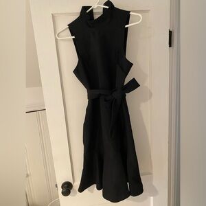 Chic Black cinq a sept Dress with Tie Belt, Size 4 NWT